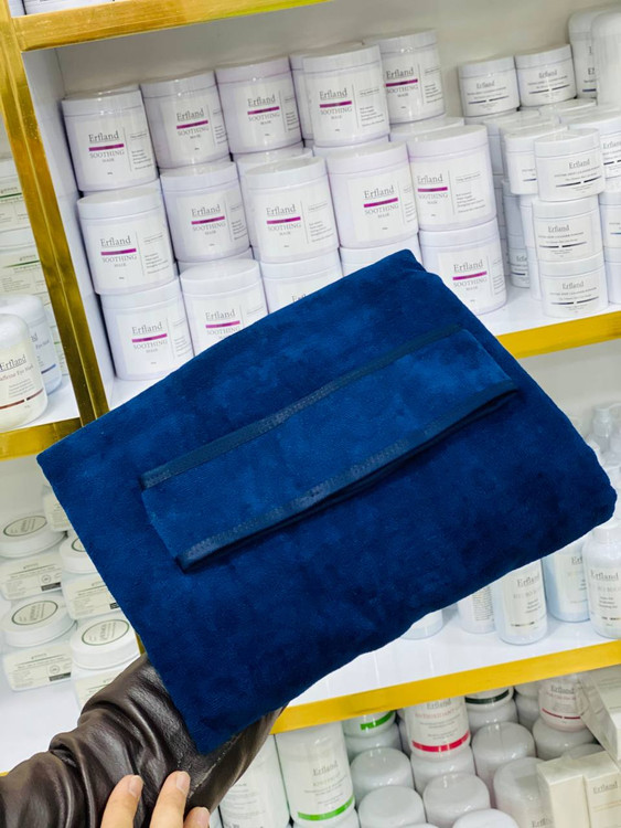 ست حوله و هدبند قدی رنگ سرمه ای