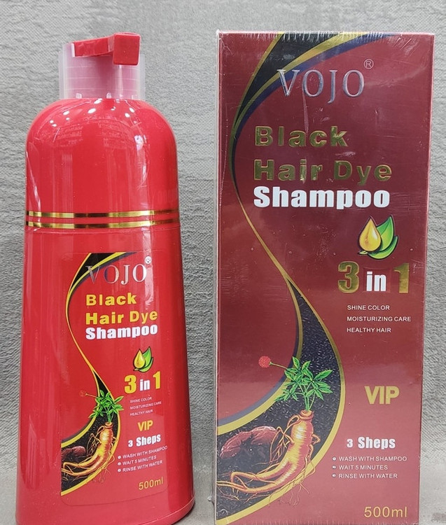 شامپو رنگ گیاهی مشکی طبیعی برند وجو vojo سه کاره اصلی