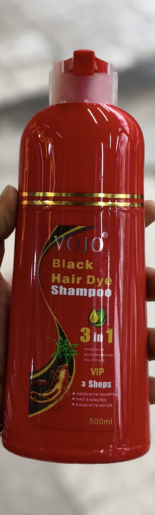 خرید آنلاین شامپو رنگ گیاهی مشکی طبیعی برند وجو vojo سه کاره اصلی