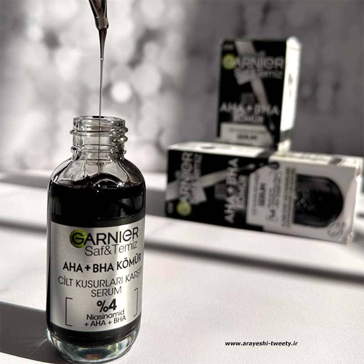 قیمت سرم زغال گارنیر ضدجوش و ضدلک مدل AHA+BHA