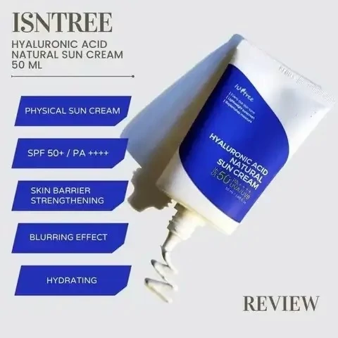 ضد آفتاب آبرسان ومرطوب کننده فیزیکی هیالورونیک اسید ایزنتری spf50 اورجینال